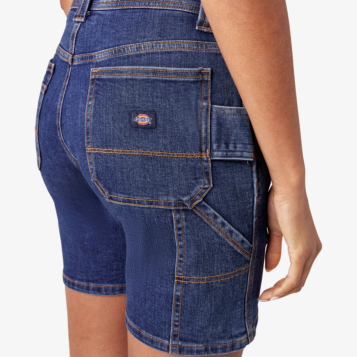 Dickies Women's Relaxed Fit Denim Carpenter Shorts, 7"