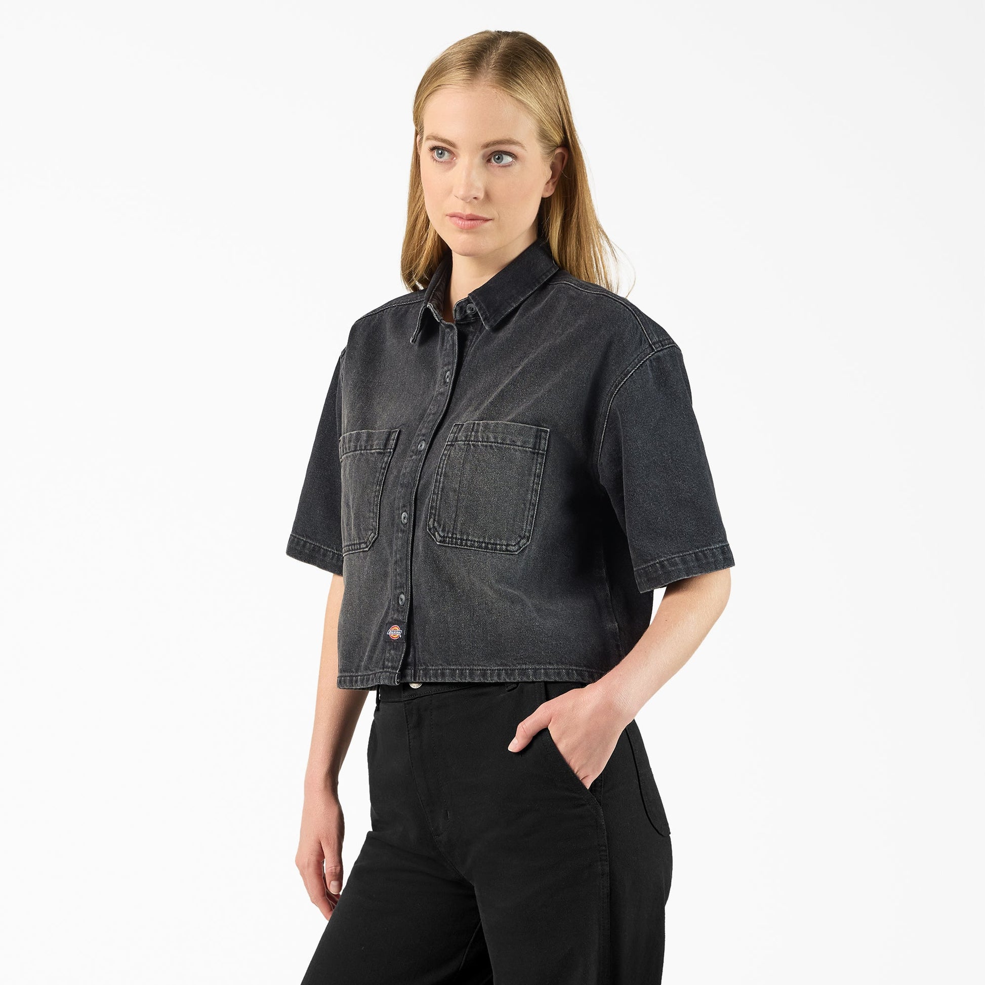 Dickies Women's Cropped Denim Work Shirt