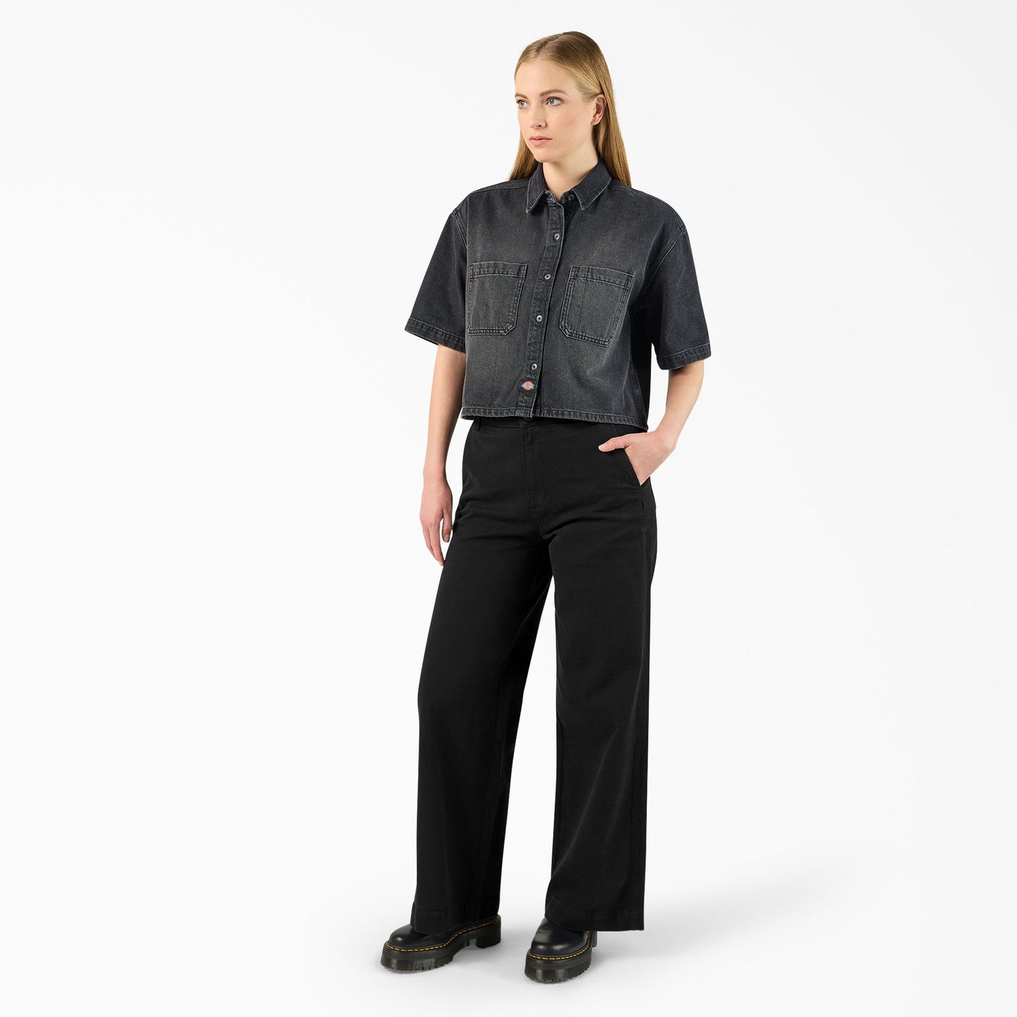Dickies Women's Cropped Denim Work Shirt