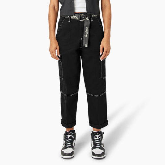 Dickies Women's Relaxed Fit Contrast Stitch Cropped Cargo Pants