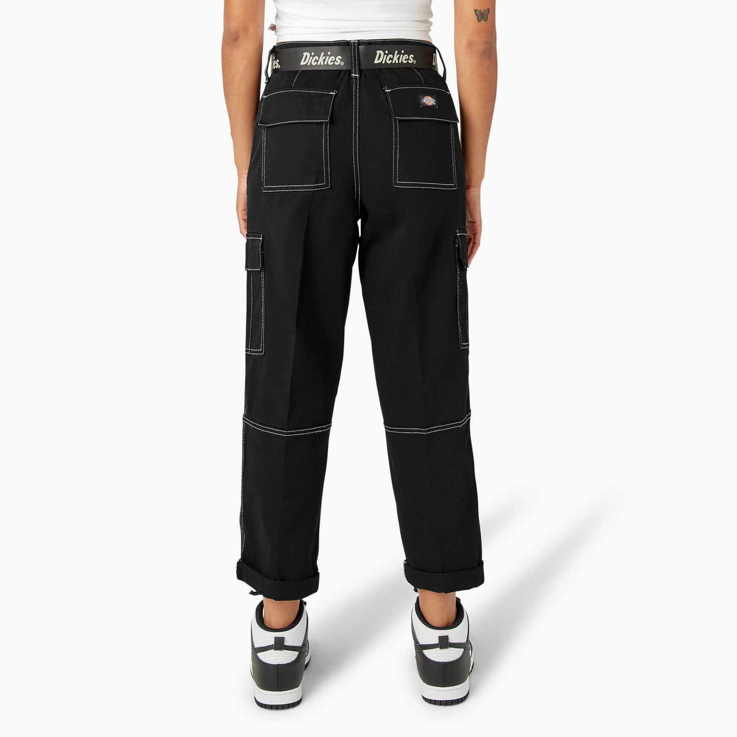 Dickies Women's Relaxed Fit Contrast Stitch Cropped Cargo Pants
