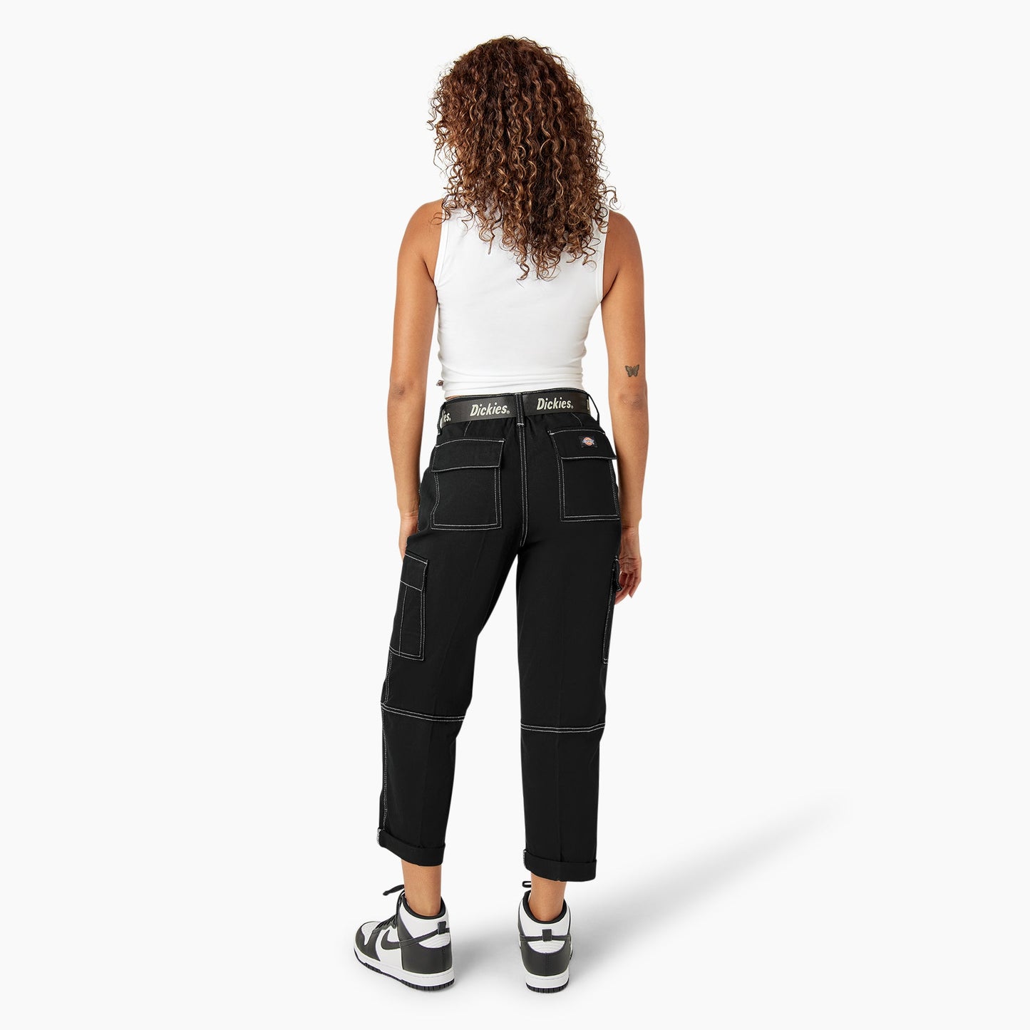 Dickies Women's Relaxed Fit Contrast Stitch Cropped Cargo Pants