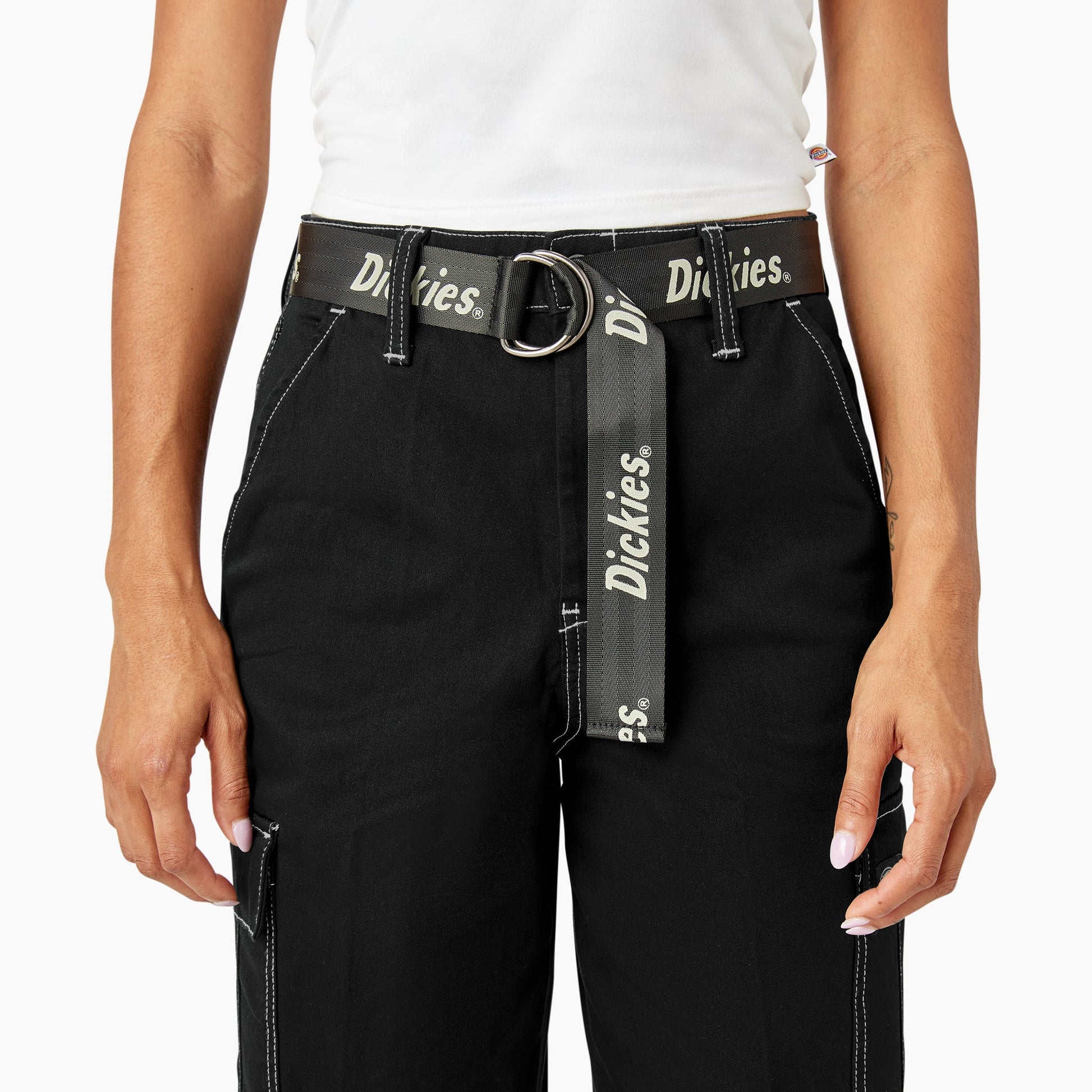 Dickies Women's Relaxed Fit Contrast Stitch Cropped Cargo Pants
