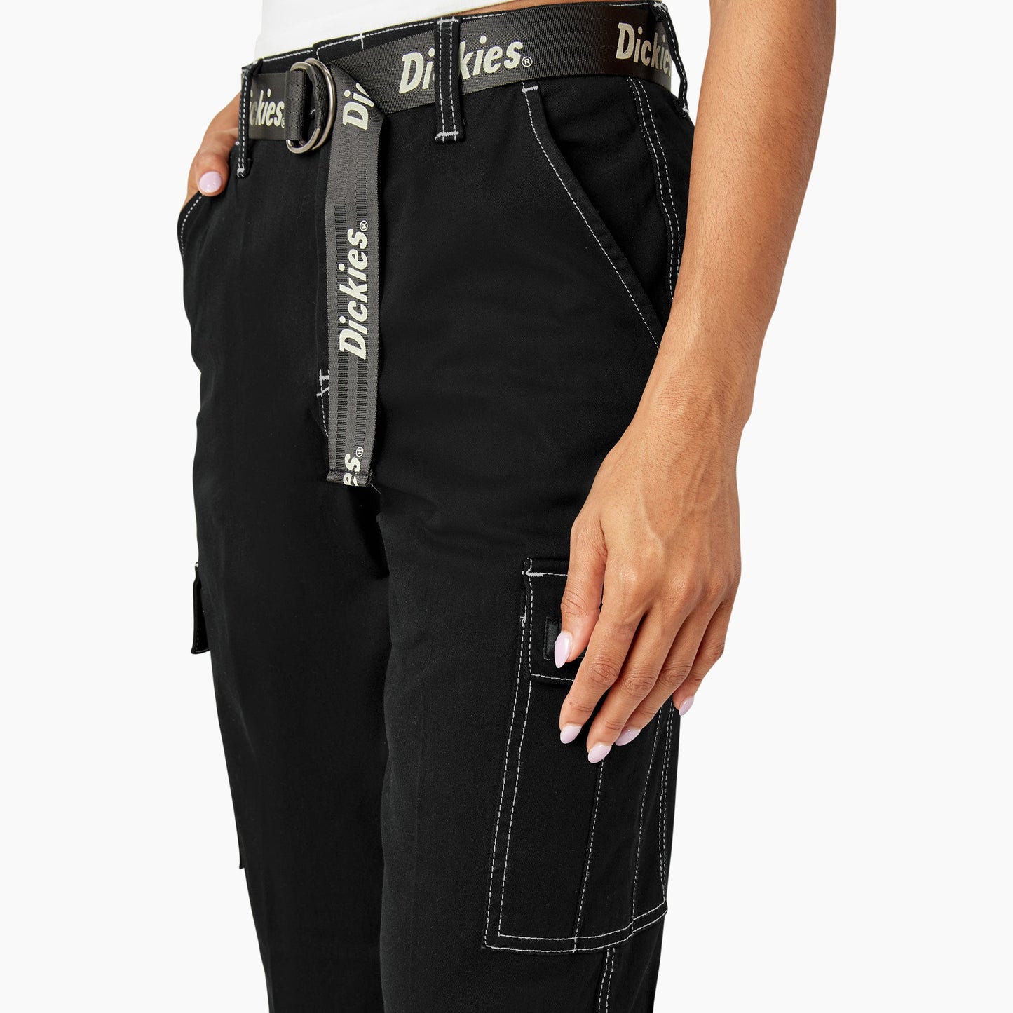 Dickies Women's Relaxed Fit Contrast Stitch Cropped Cargo Pants