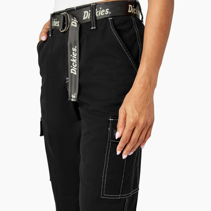 Dickies Women's Relaxed Fit Contrast Stitch Cropped Cargo Pants