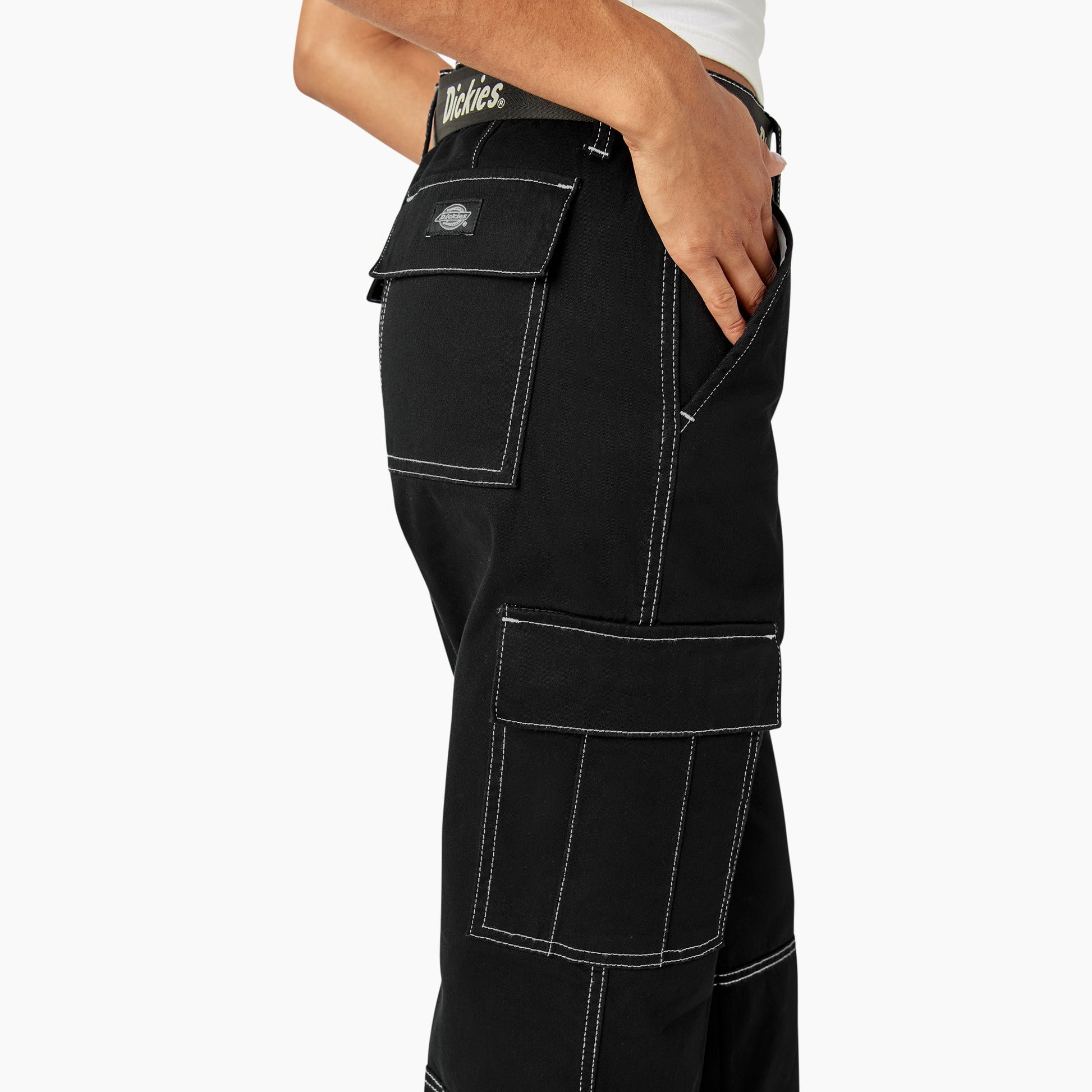 Dickies Women's Relaxed Fit Contrast Stitch Cropped Cargo Pants
