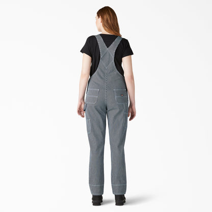 Dickies Women's Hickory Stripe Boyfriend Fit Bib Overalls