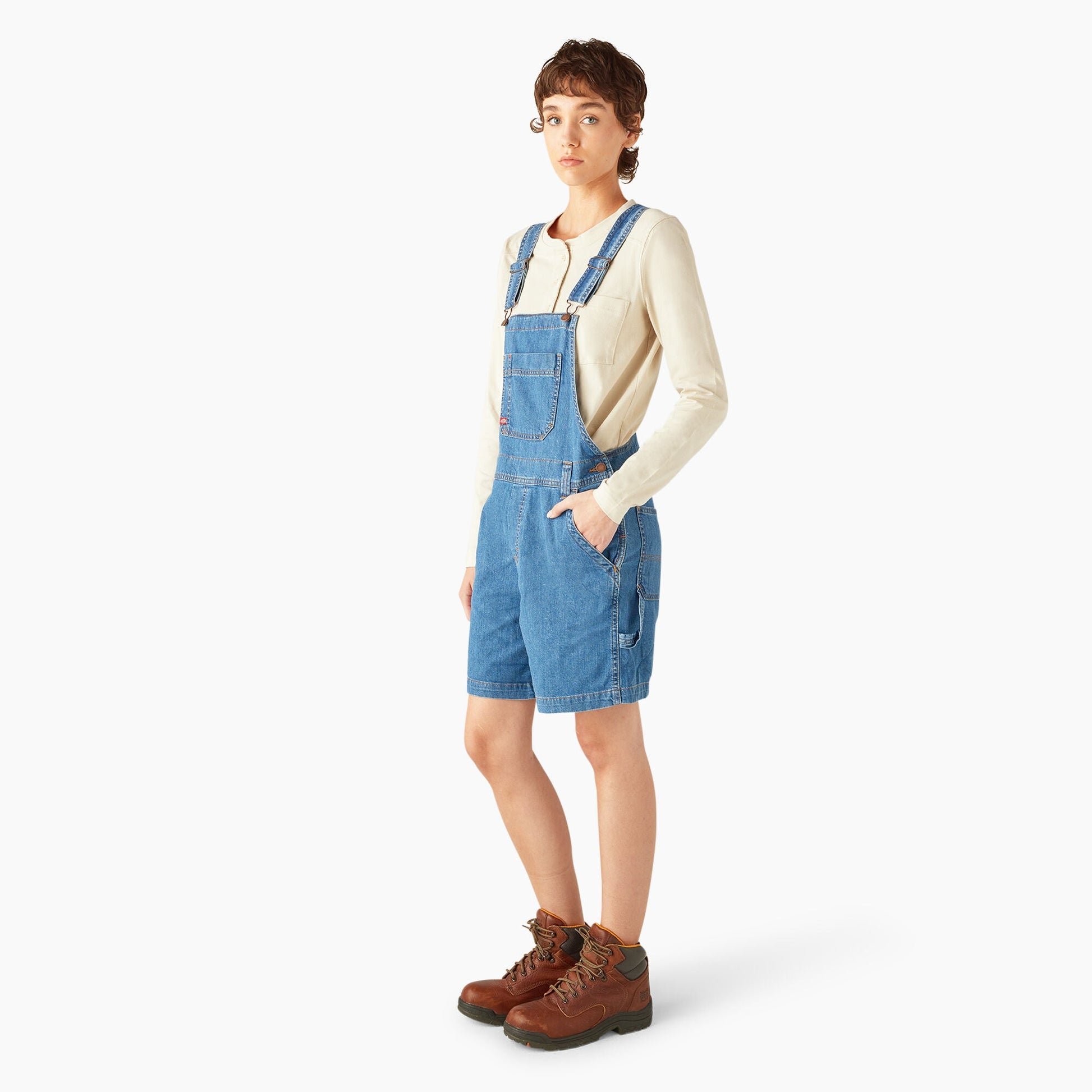 Dickies Women's Relaxed Fit Bib Shortalls, 7"