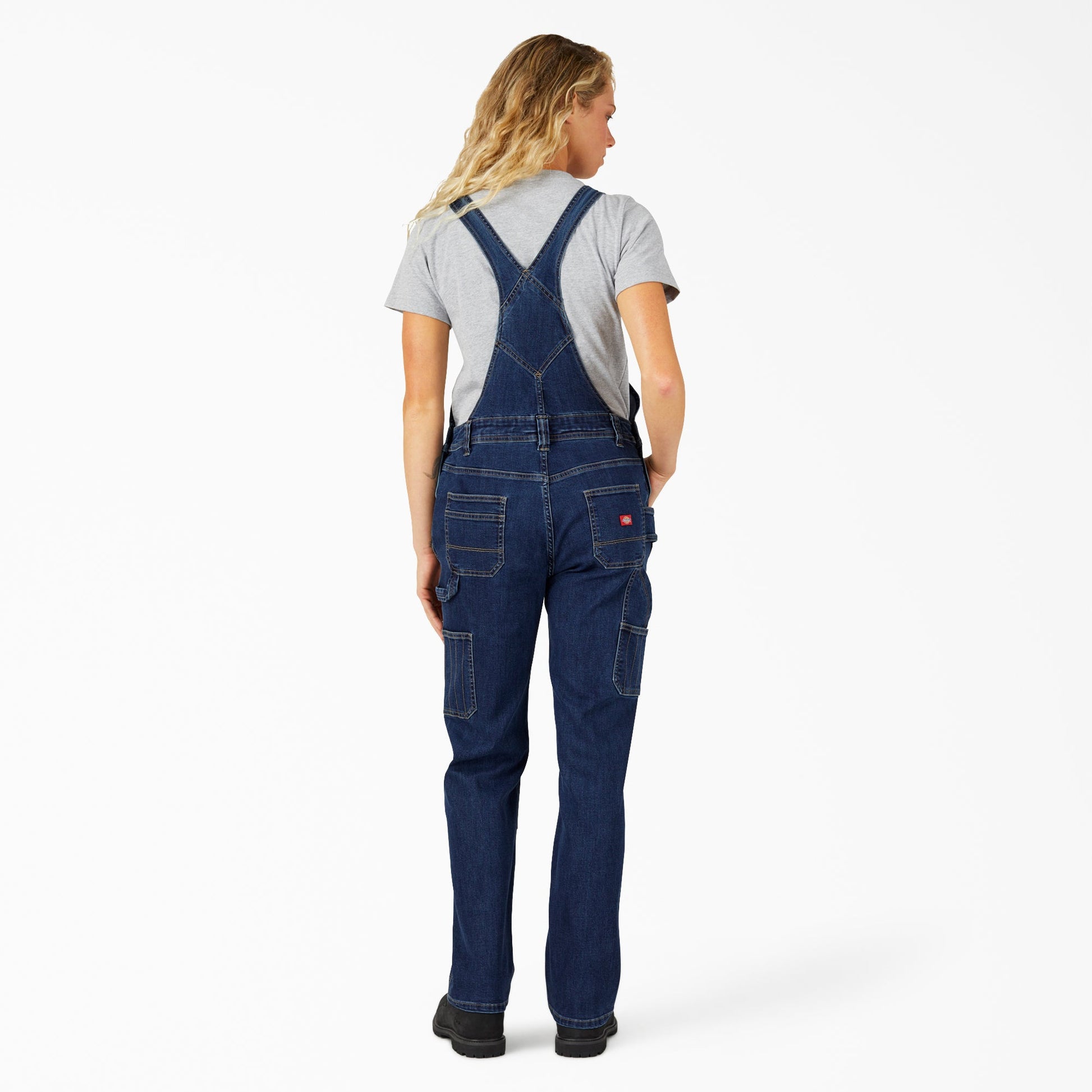 Dickies Women's Straight Fit Denim Double Front Bib Overalls