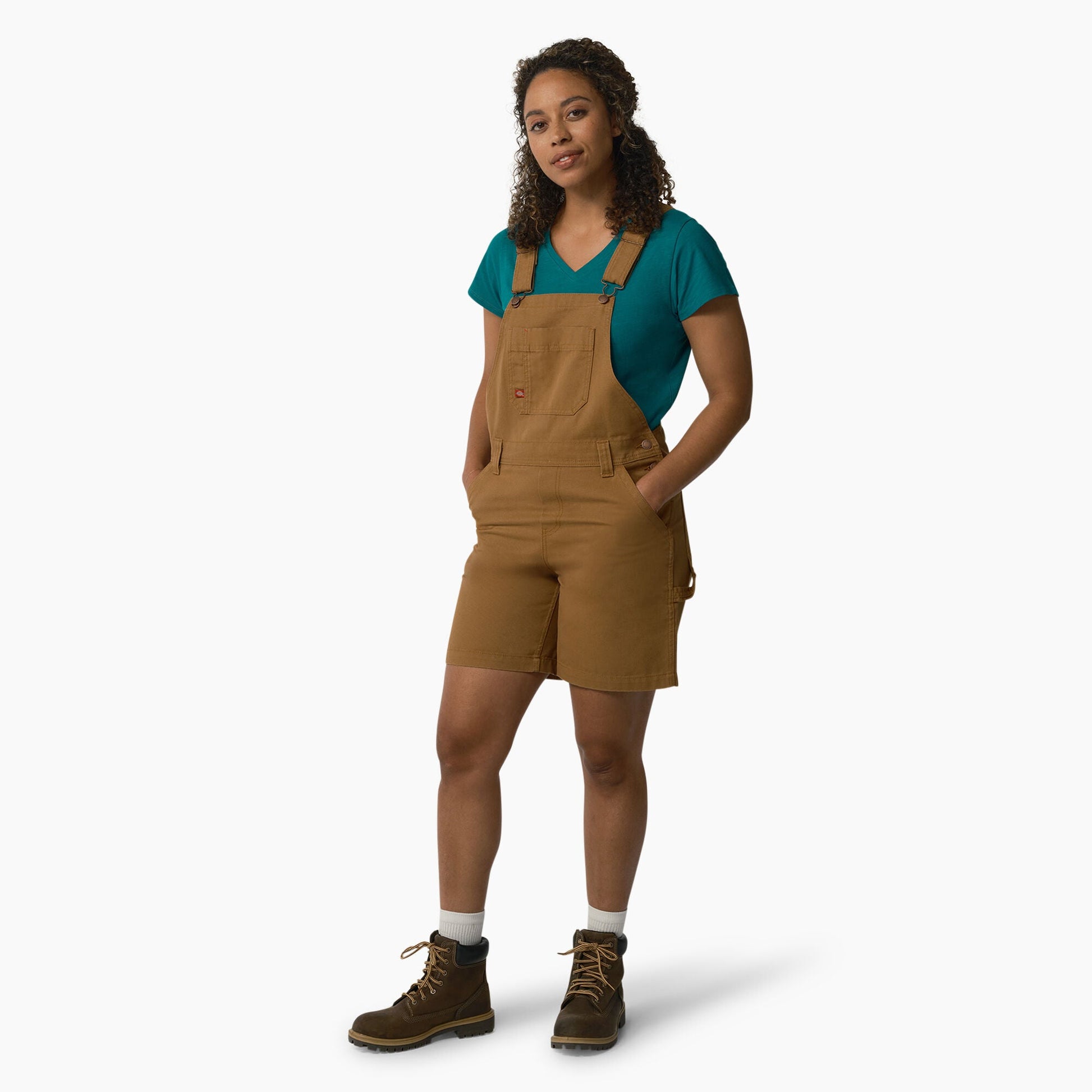 Dickies Women's Relaxed Fit Bib Shortalls, 7"