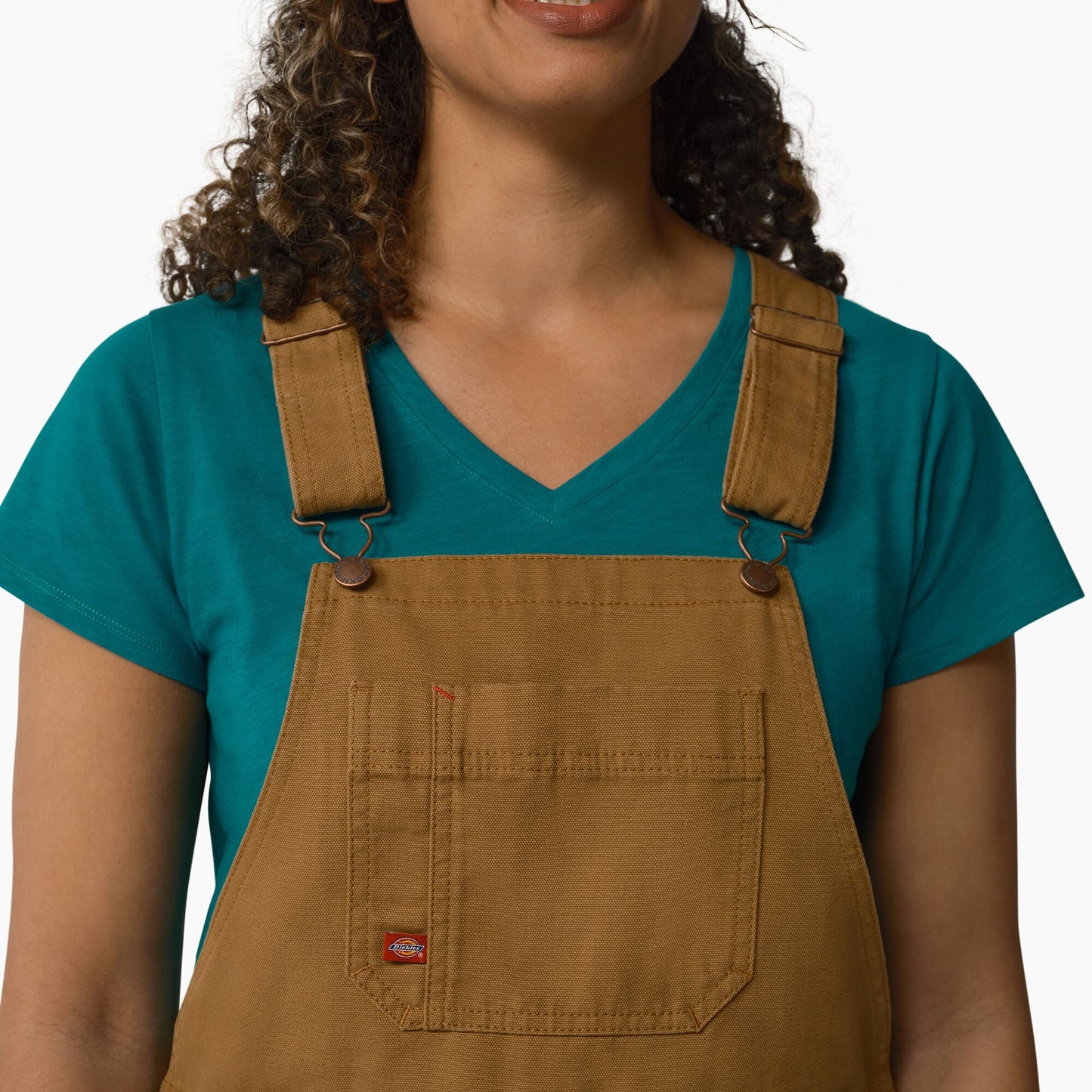 Dickies Women's Relaxed Fit Bib Shortalls, 7"