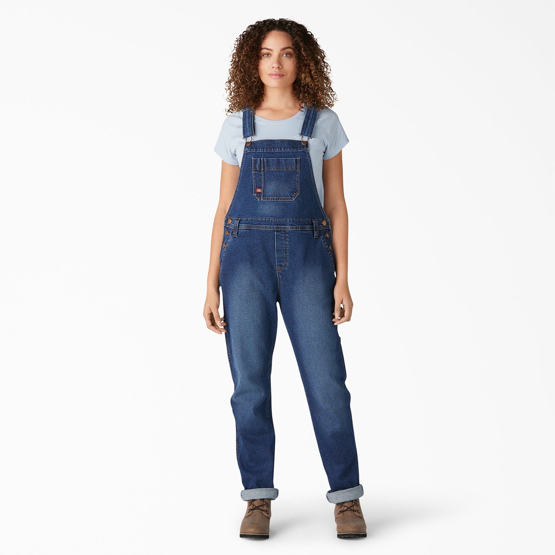 Dickies Women's Denim Boyfriend Fit Bib Overalls
