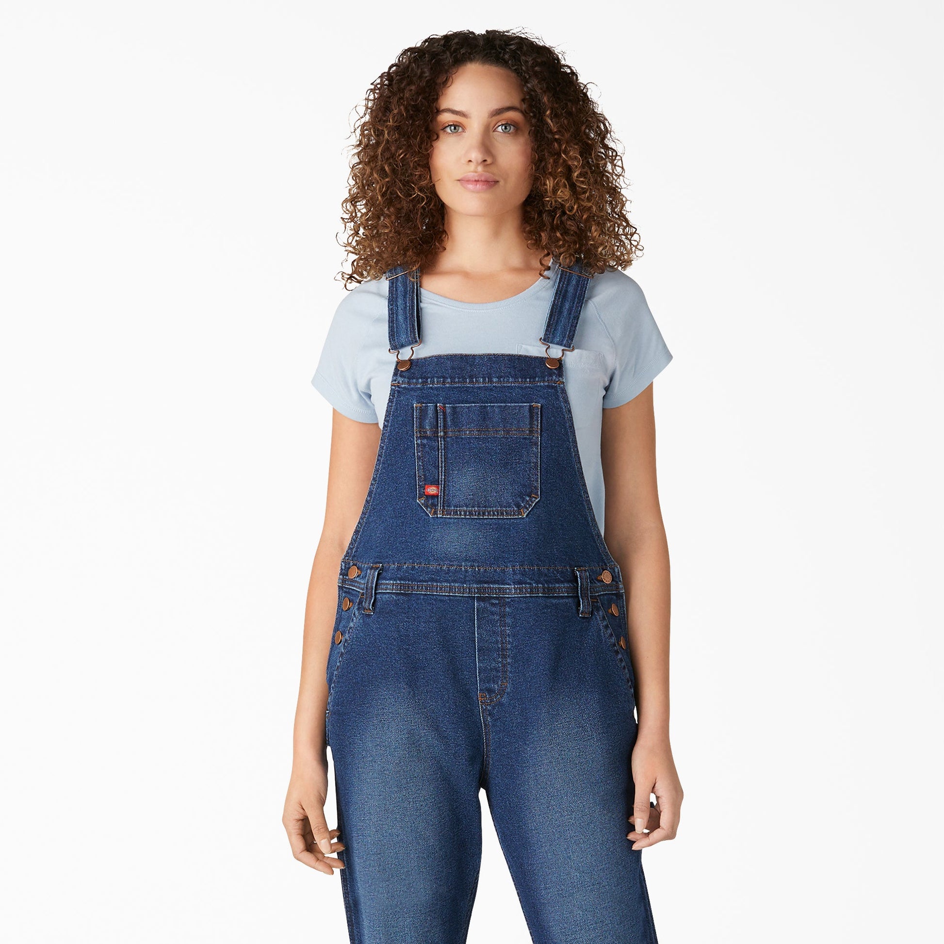 Dickies Women's Denim Boyfriend Fit Bib Overalls
