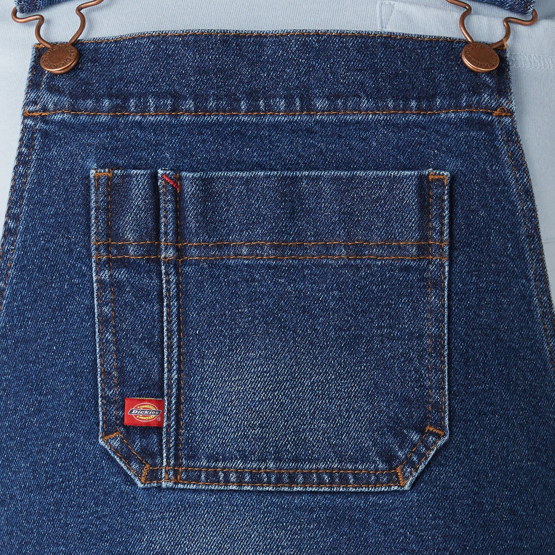Dickies Women's Denim Boyfriend Fit Bib Overalls