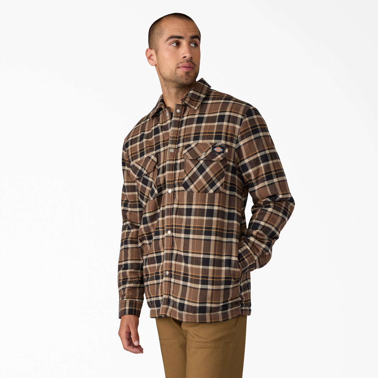 Dickies Water Repellent Fleece-Lined Flannel Shirt Jacket