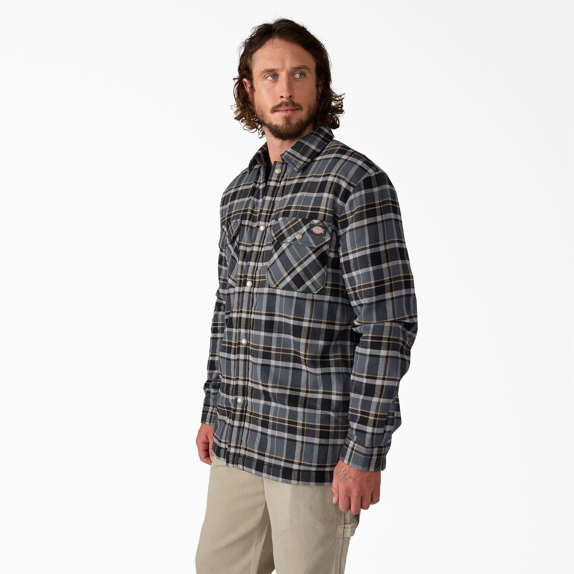 Dickies Water Repellent Fleece-Lined Flannel Shirt Jacket