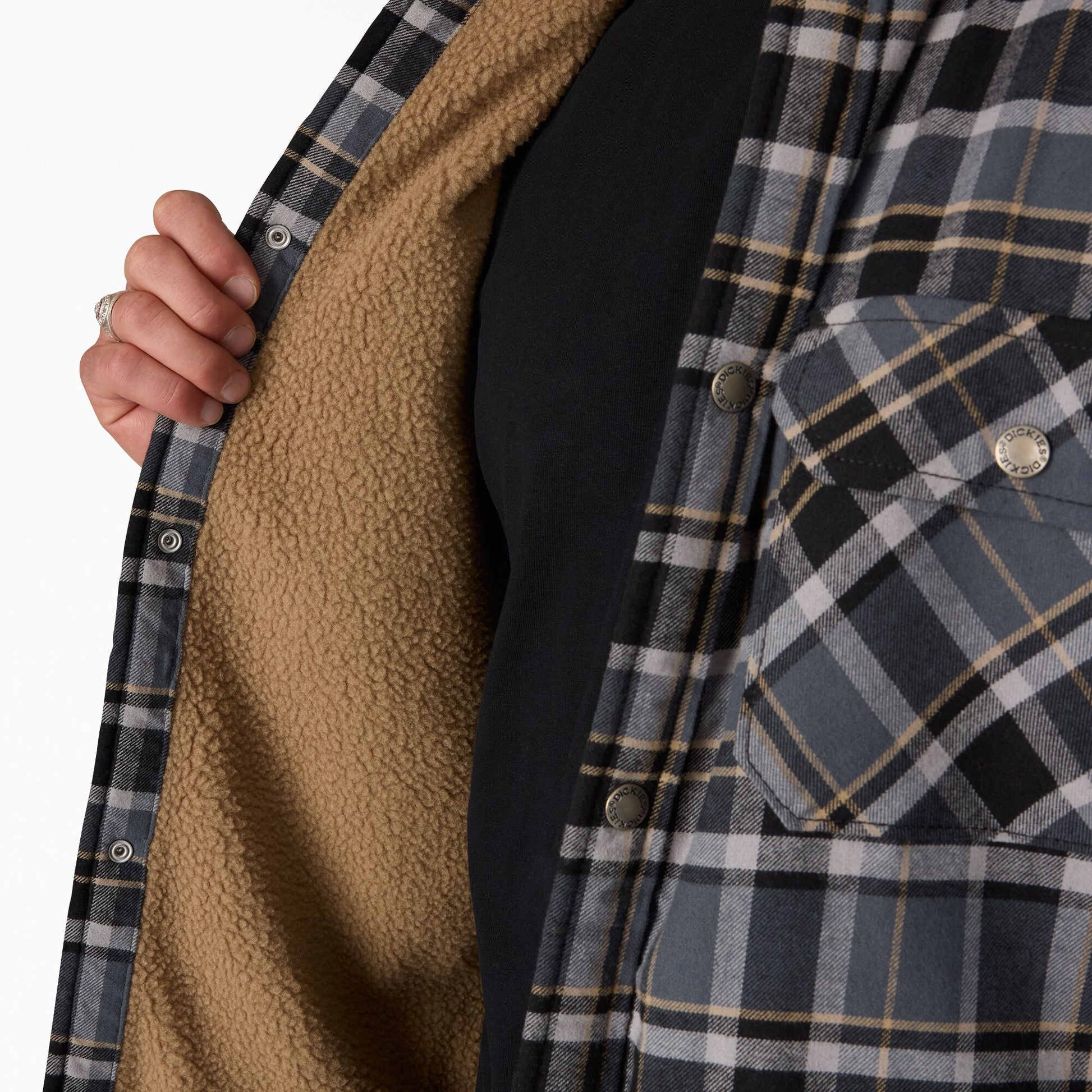 Dickies Water Repellent Fleece-Lined Flannel Shirt Jacket