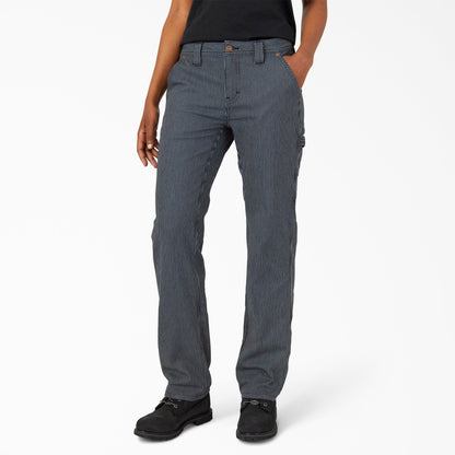 Dickies Women's FLEX Relaxed Fit Hickory Stripe Carpenter Pants