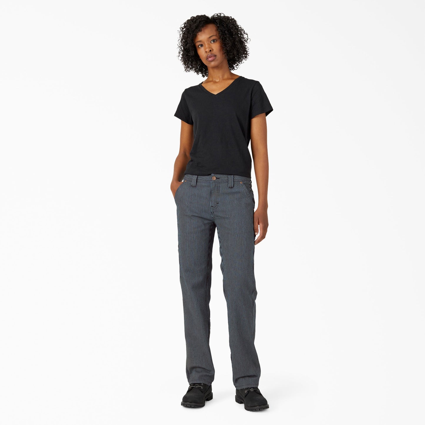 Dickies Women's FLEX Relaxed Fit Hickory Stripe Carpenter Pants