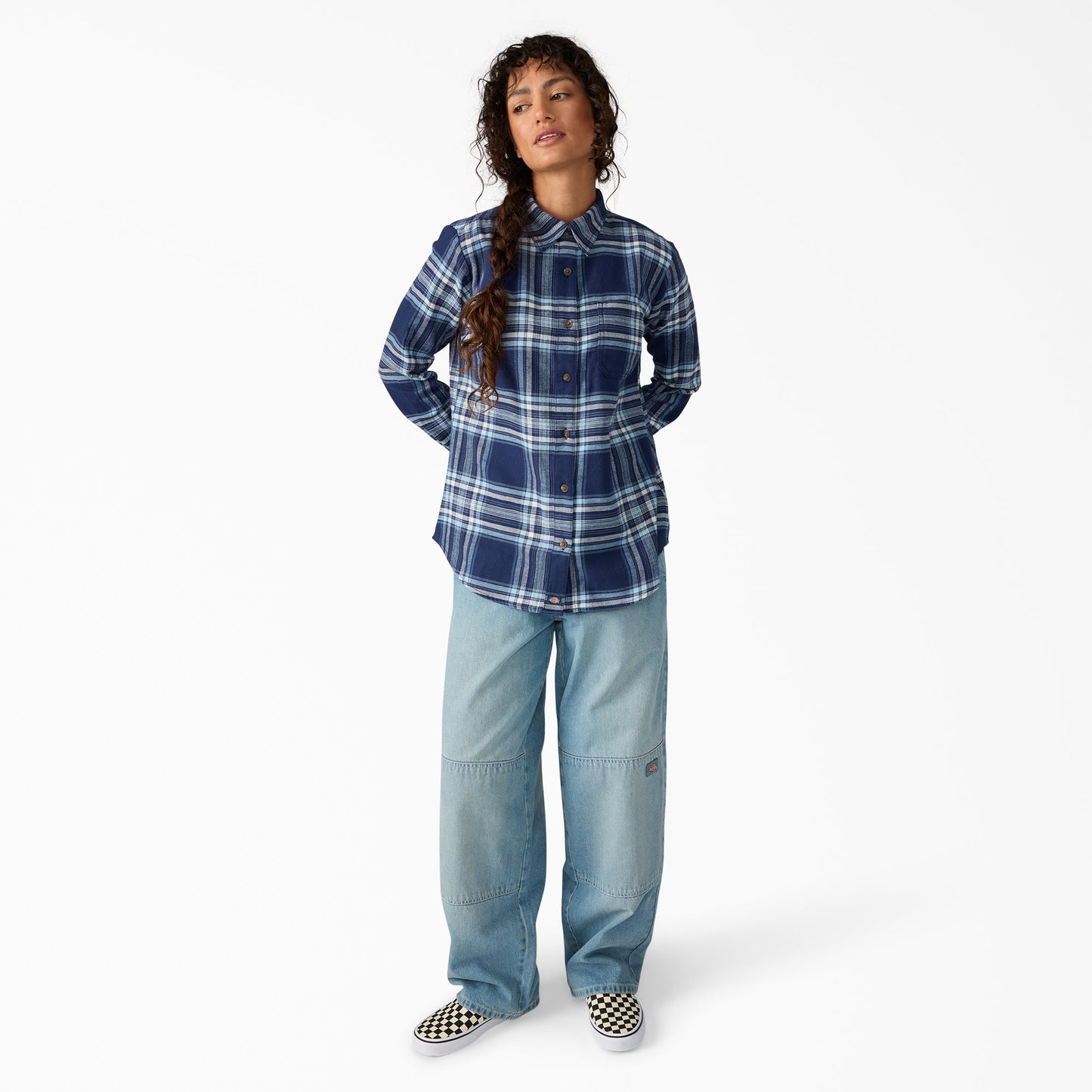 Dickies Women's Plaid Flannel Long Sleeve Shirt