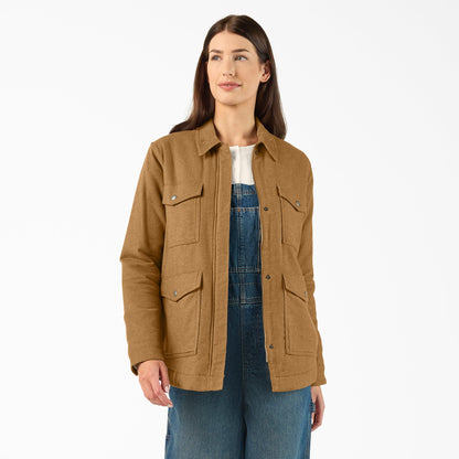 Dickies Women's Fleece Lined Flannel Chore Coat