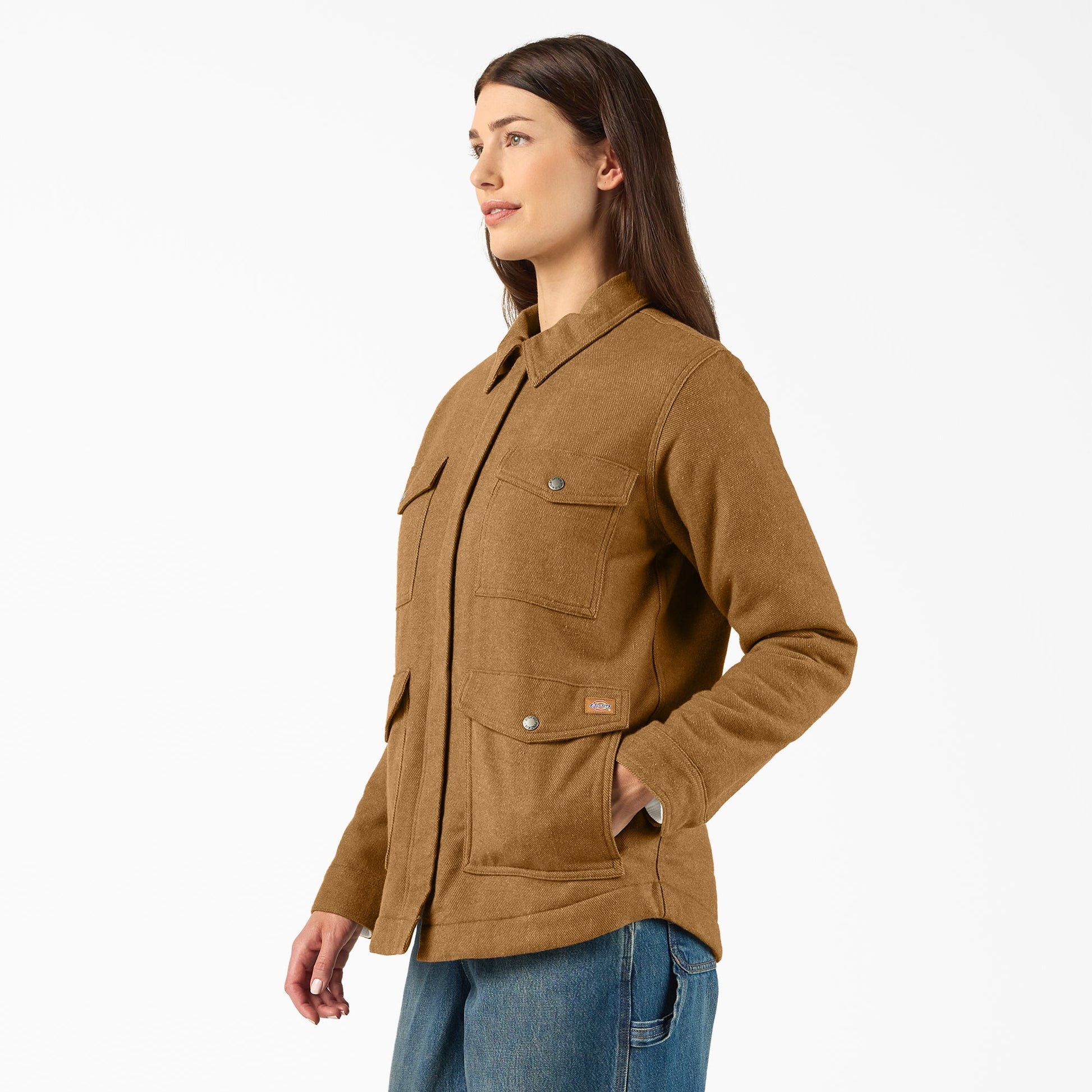Dickies Women's Fleece Lined Flannel Chore Coat