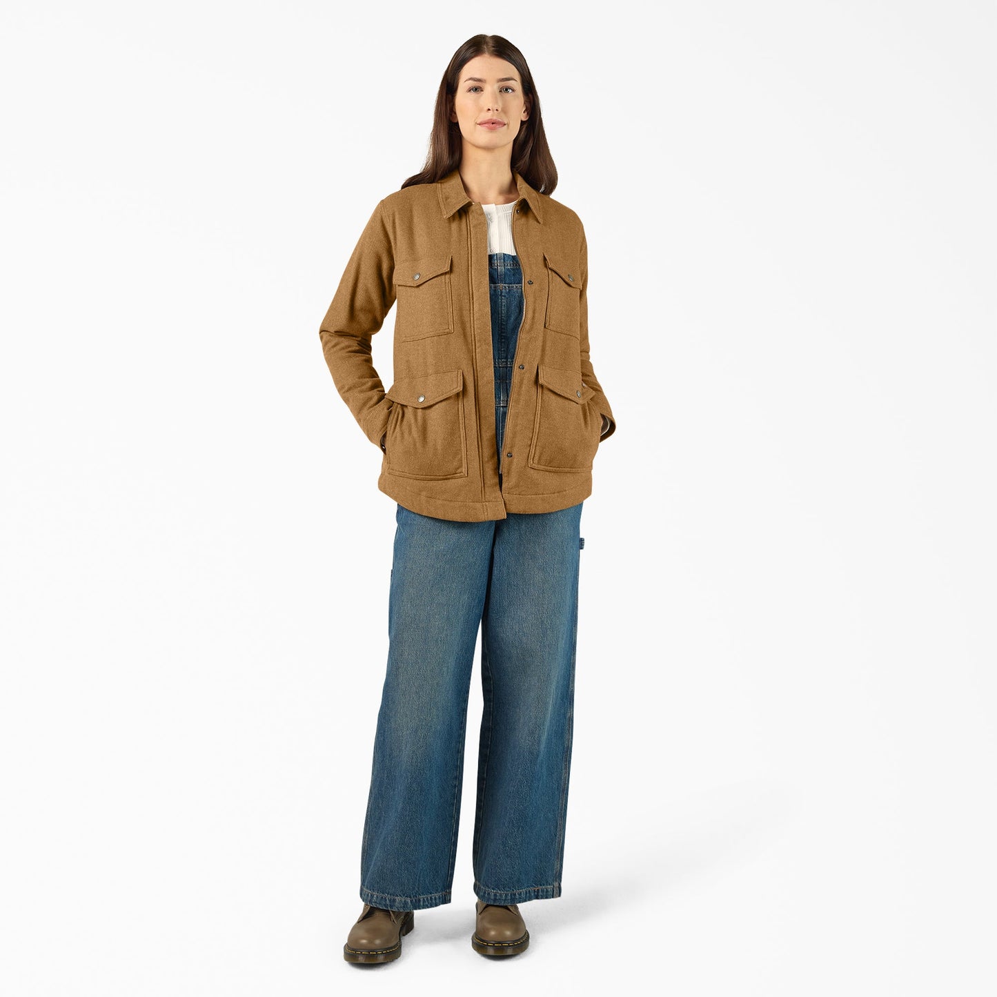Dickies Women's Fleece Lined Flannel Chore Coat