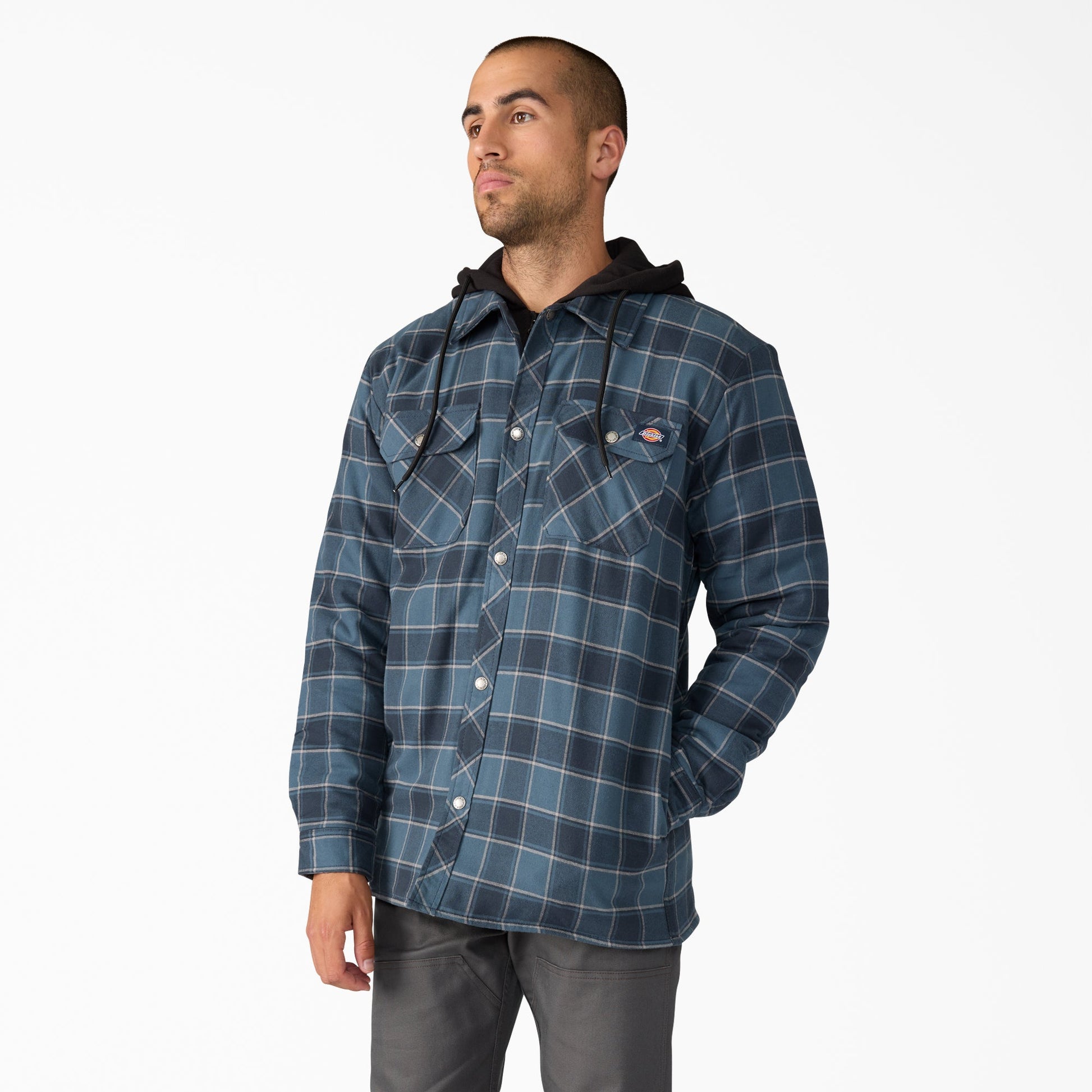 Dickies Water Repellent Flannel Hooded Shirt Jacket