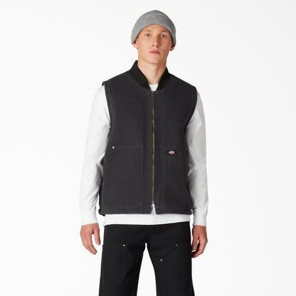 Dickies Stonewashed Duck High Pile Fleece Lined Vest