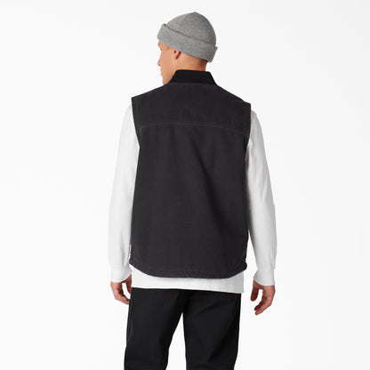 Dickies Stonewashed Duck High Pile Fleece Lined Vest