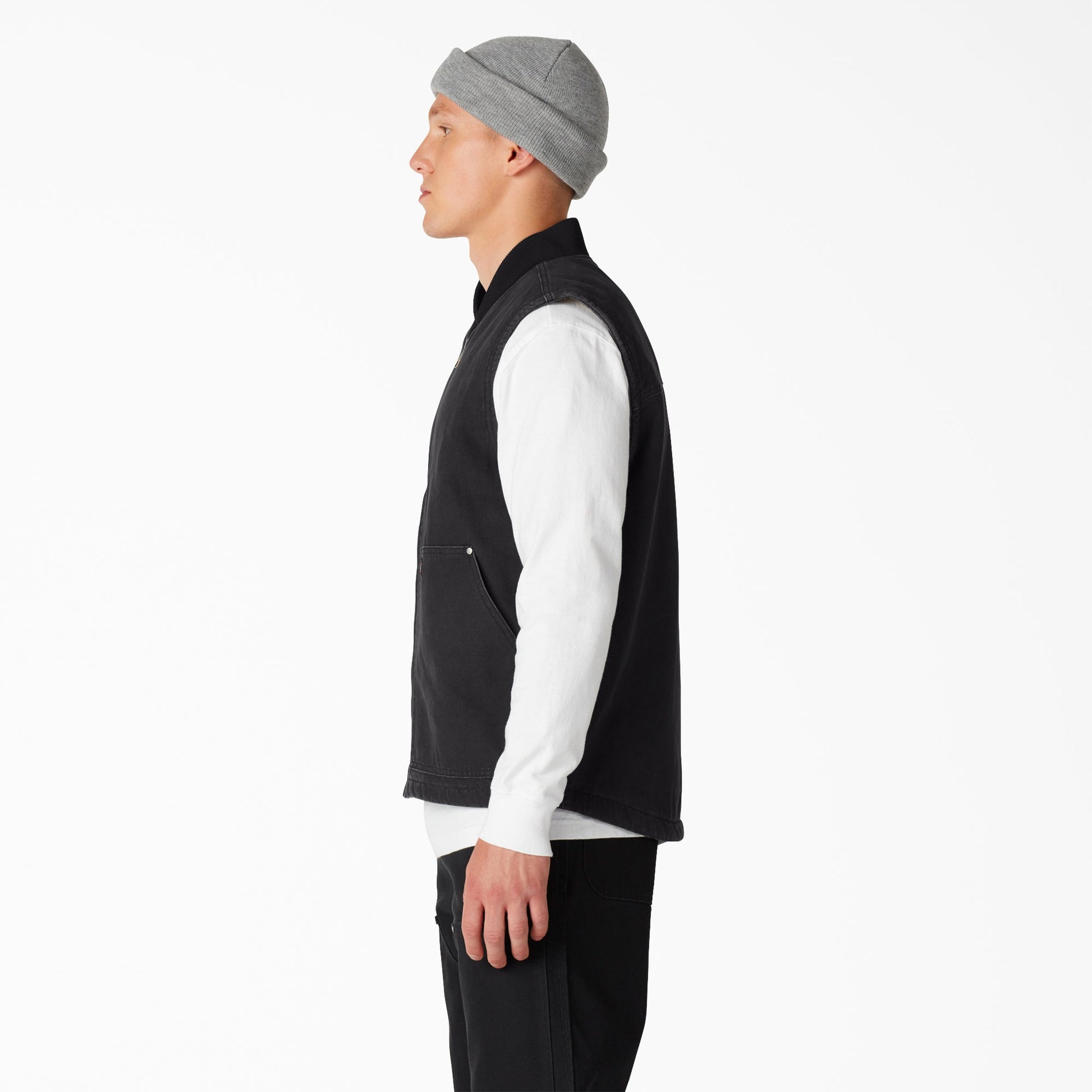 Dickies Stonewashed Duck High Pile Fleece Lined Vest