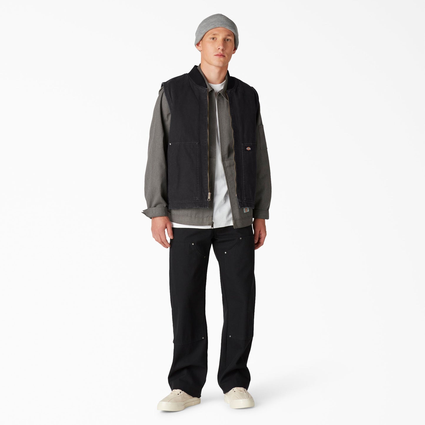 Dickies Stonewashed Duck High Pile Fleece Lined Vest