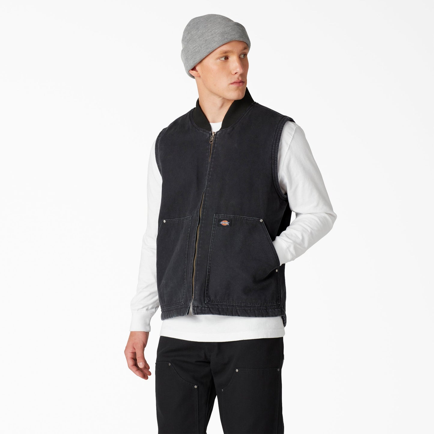 Dickies Stonewashed Duck High Pile Fleece Lined Vest