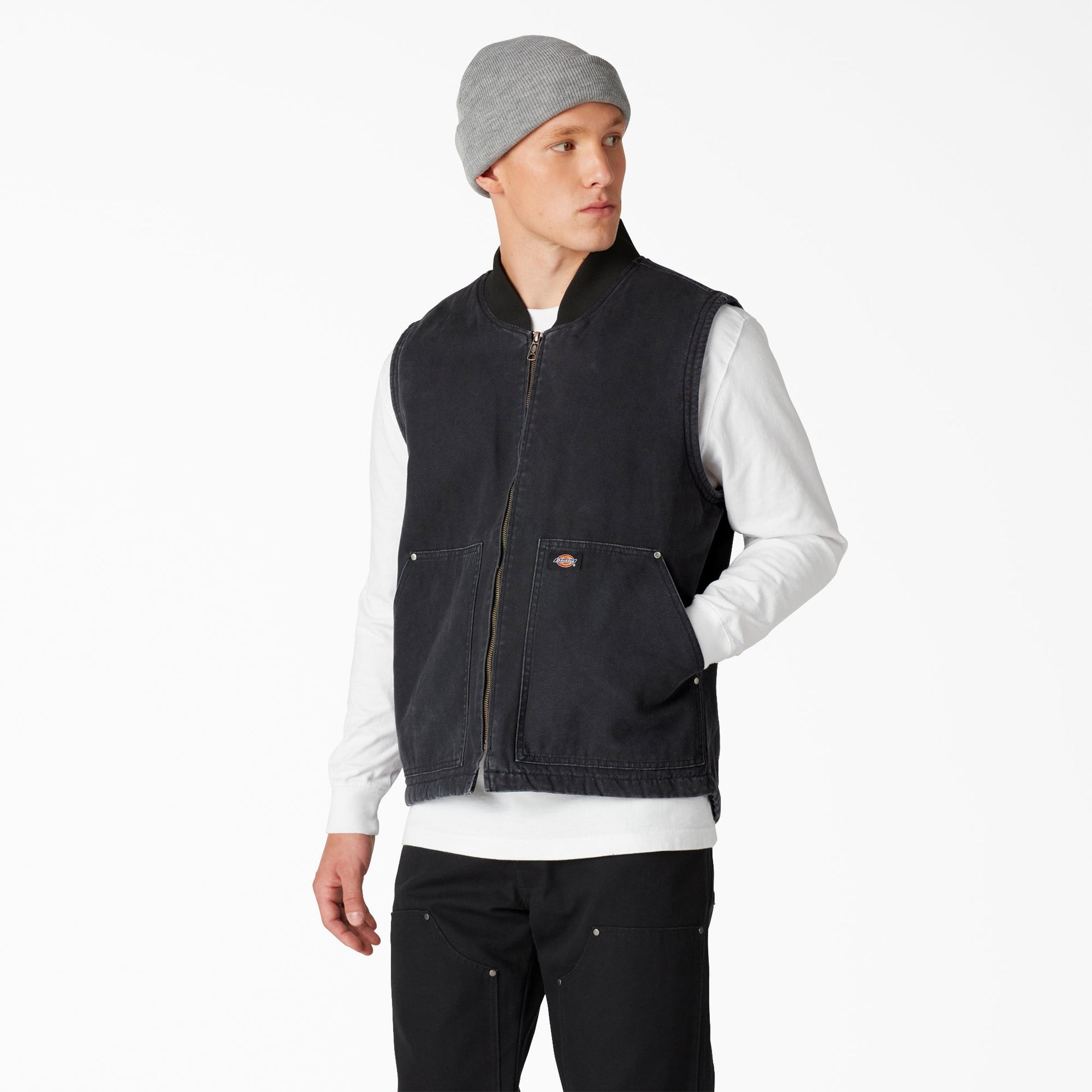 Dickies Stonewashed Duck High Pile Fleece Lined Vest