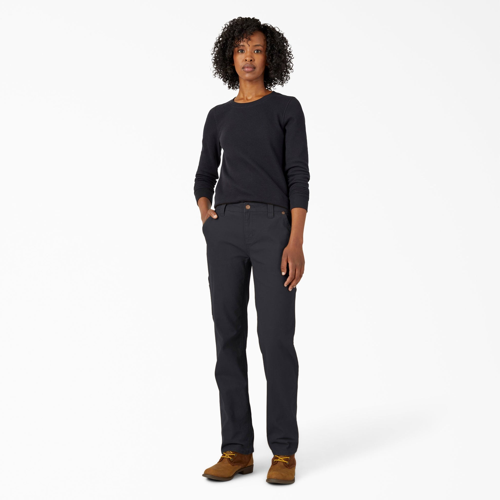 Dickies Women's FLEX Relaxed Straight Fit Duck Carpenter Pants
