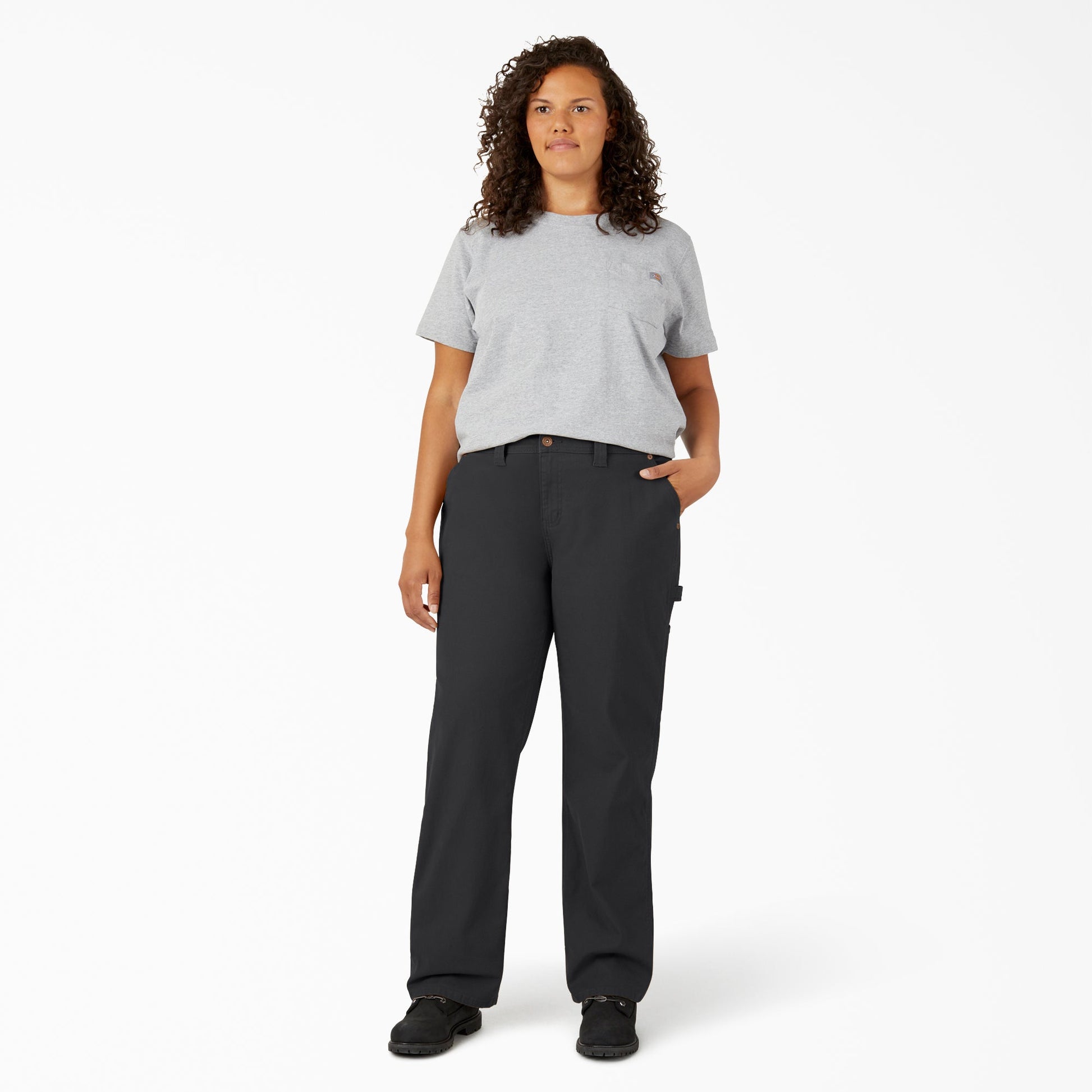 Dickies Women's Plus FLEX Relaxed Straight Fit Duck Carpenter Pants