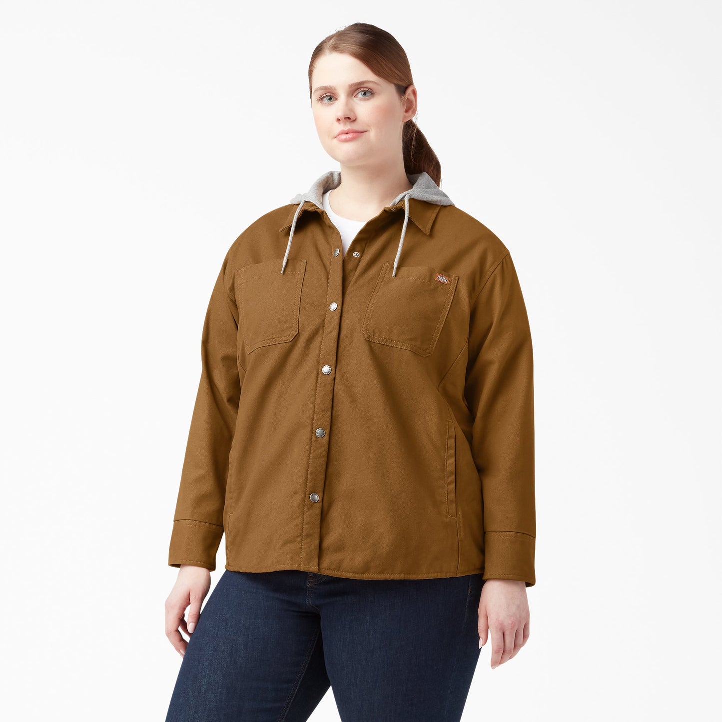 Dickies Women's Plus Duck Hooded Shirt Jacket