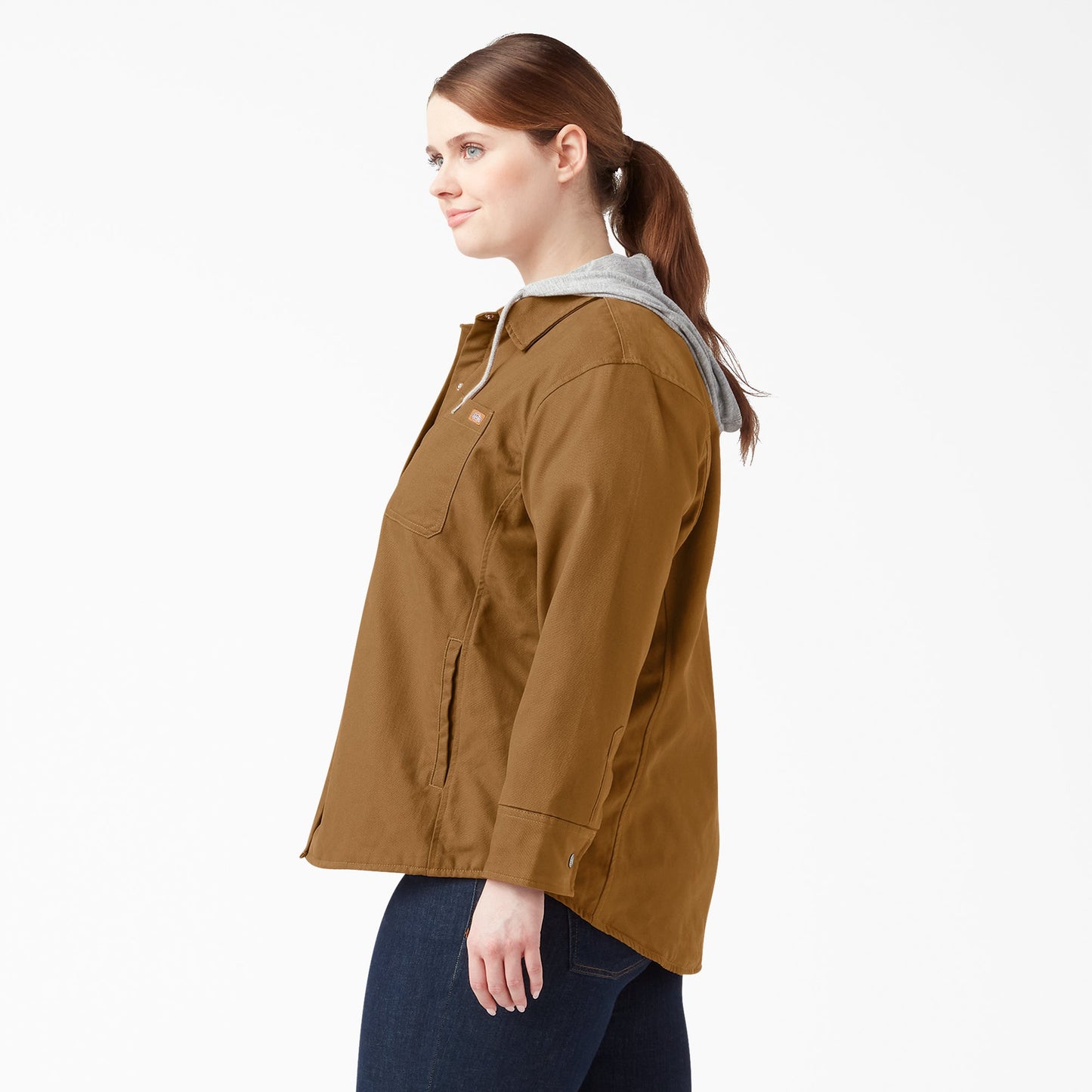 Dickies Women's Plus Duck Hooded Shirt Jacket