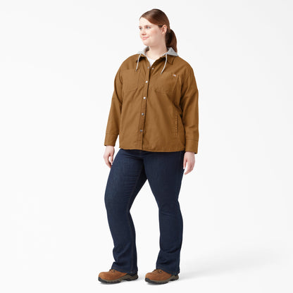 Dickies Women's Plus Duck Hooded Shirt Jacket