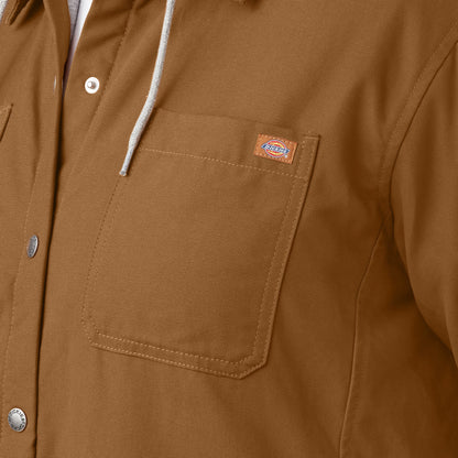 Dickies Women's Plus Duck Hooded Shirt Jacket