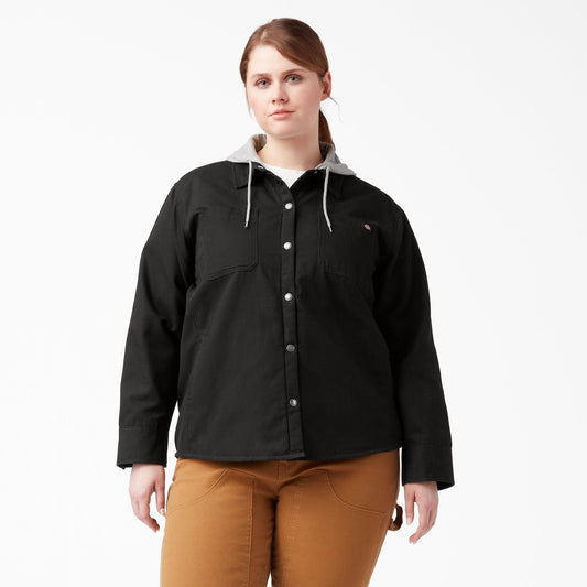 Dickies Women's Plus Duck Hooded Shirt Jacket
