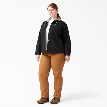 Dickies Women's Plus Duck Hooded Shirt Jacket