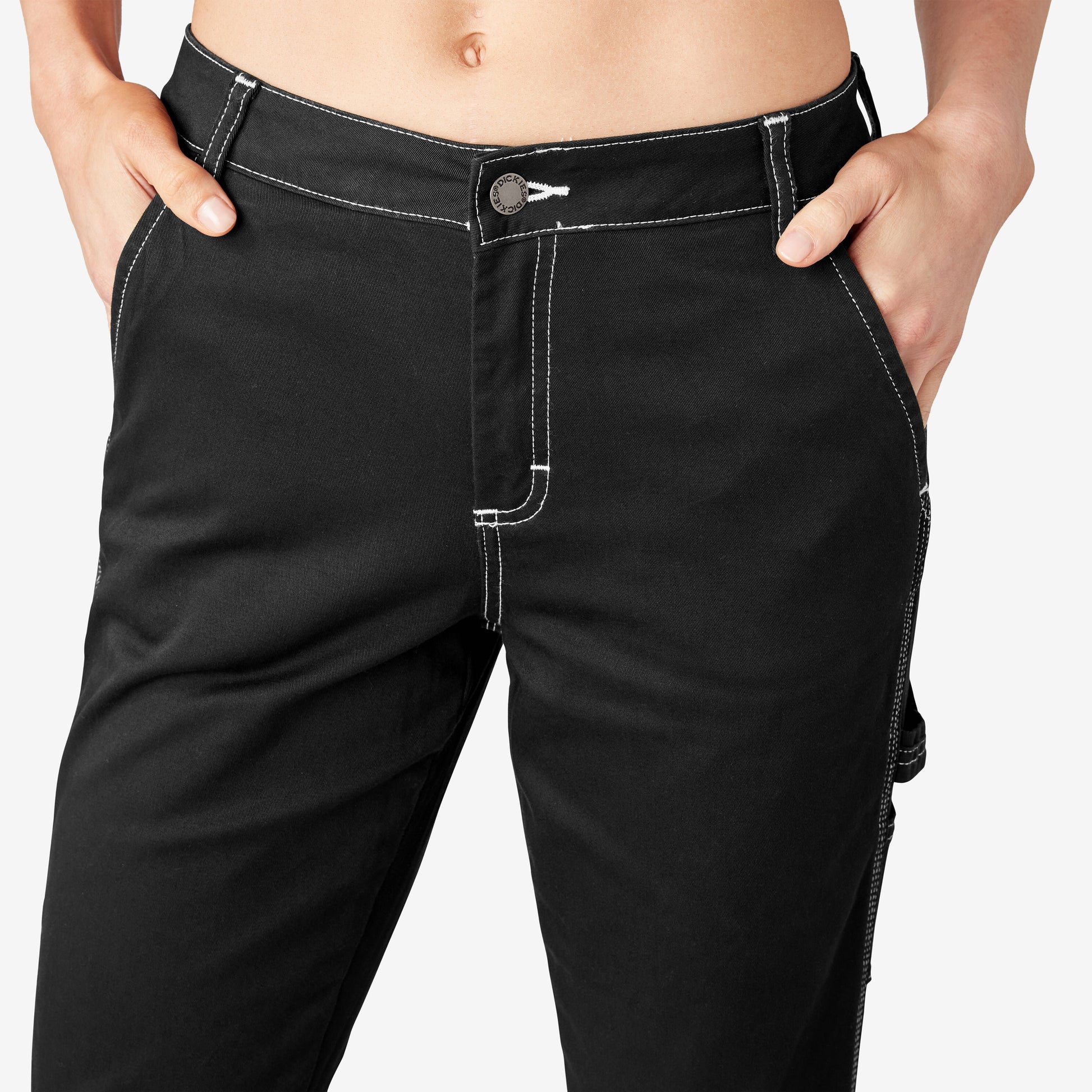 Dickies Women's Slim Straight Fit Roll Hem Carpenter Pants