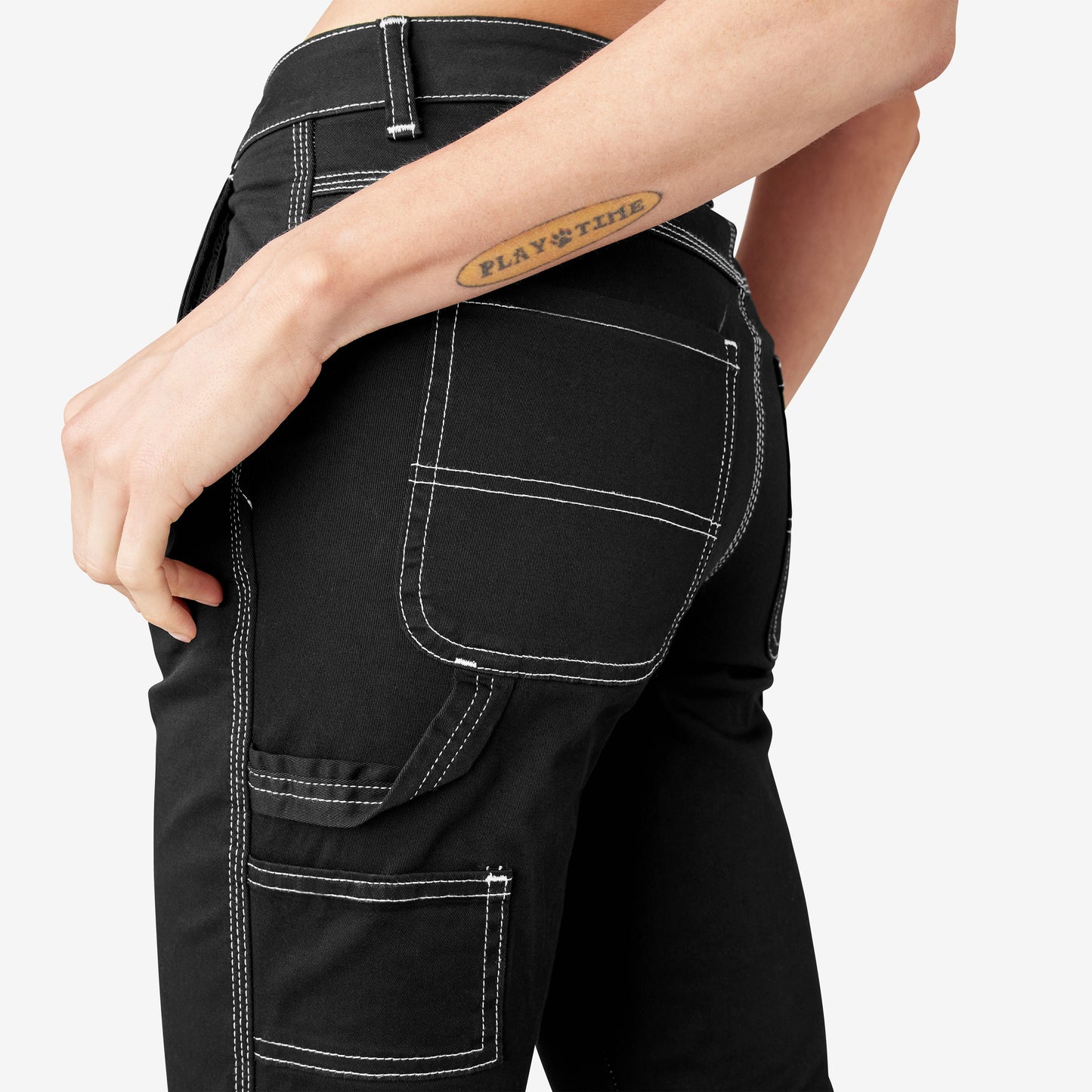 Dickies Women's Slim Straight Fit Roll Hem Carpenter Pants