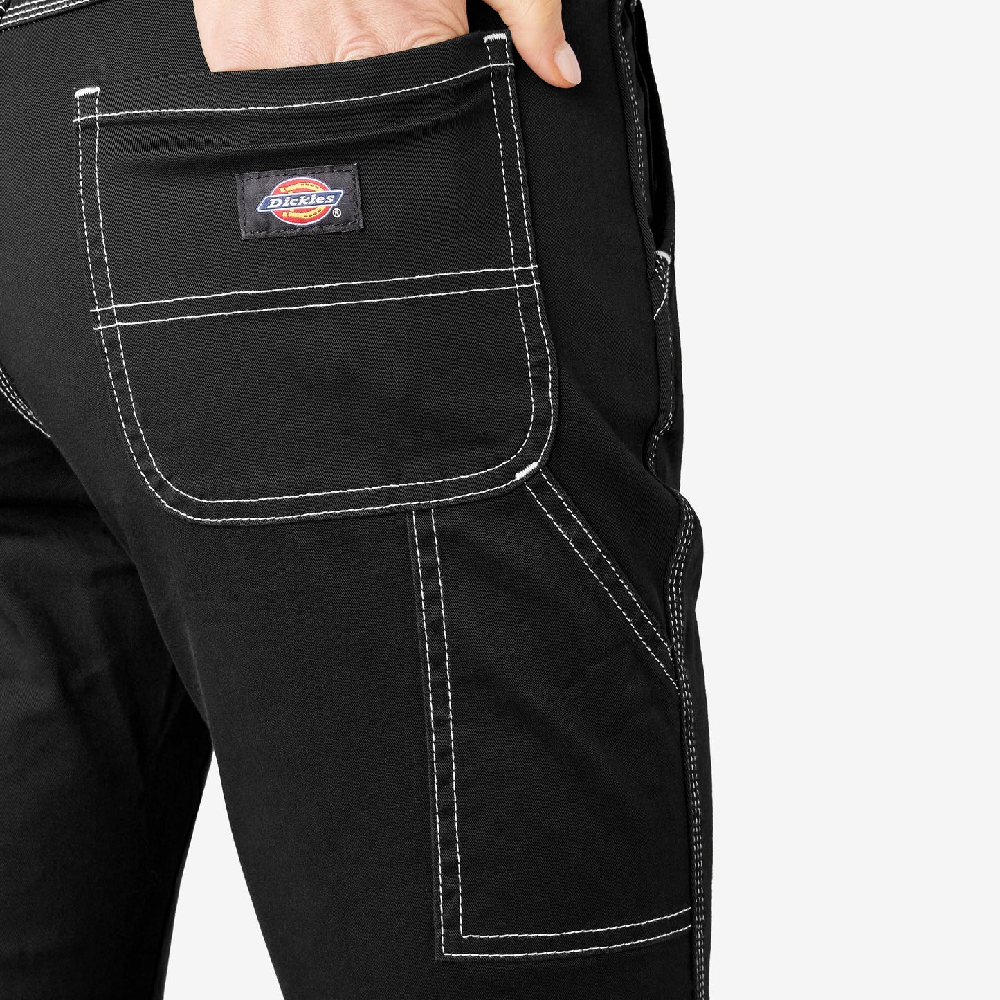 Dickies Women's Slim Straight Fit Roll Hem Carpenter Pants