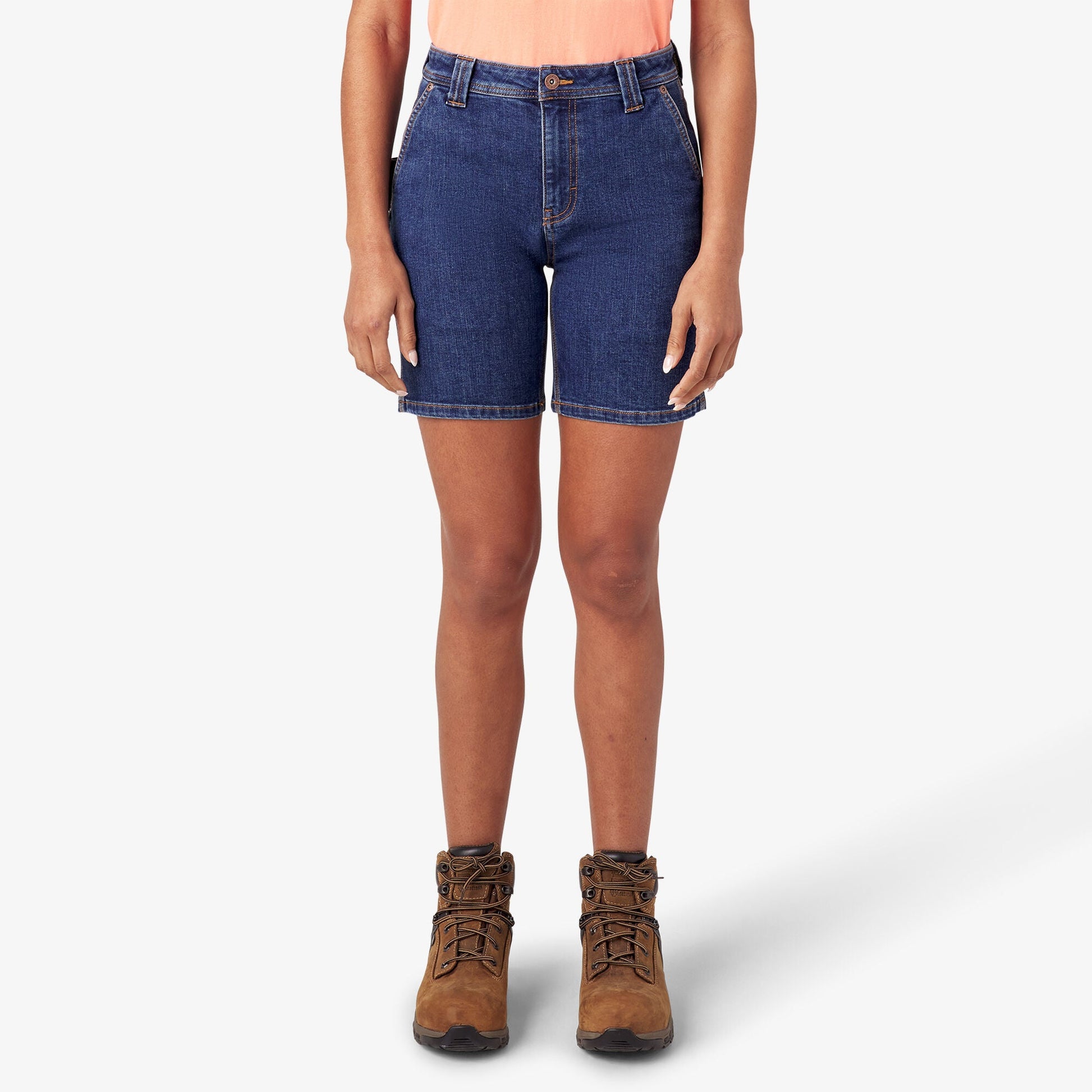Dickies Women's Relaxed Fit Denim Carpenter Shorts, 7"