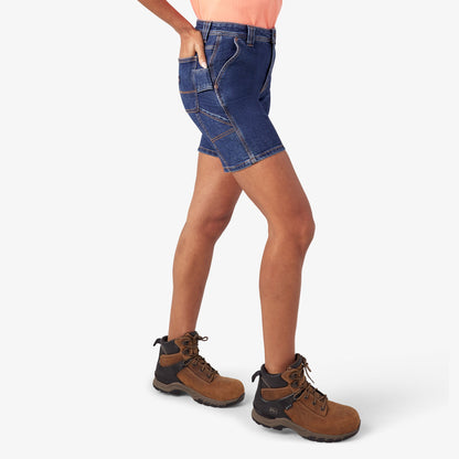 Dickies Women's Relaxed Fit Denim Carpenter Shorts, 7"