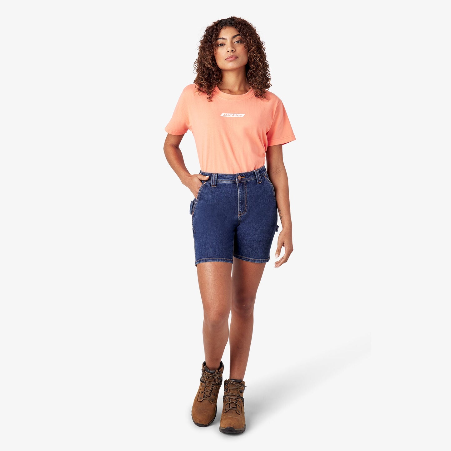 Dickies Women's Relaxed Fit Denim Carpenter Shorts, 7"