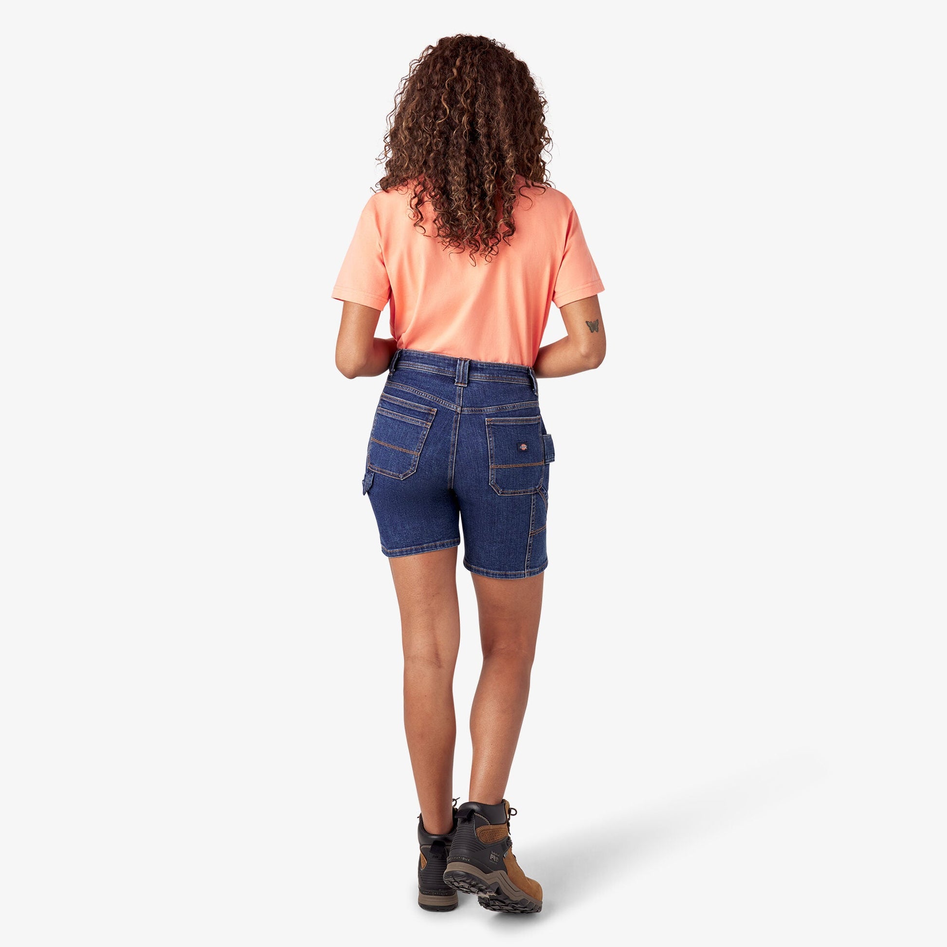 Dickies Women's Relaxed Fit Denim Carpenter Shorts, 7"