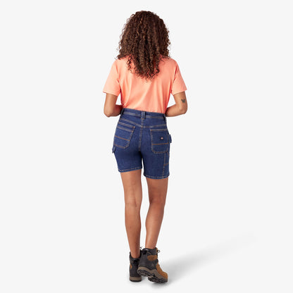Dickies Women's Relaxed Fit Denim Carpenter Shorts, 7"